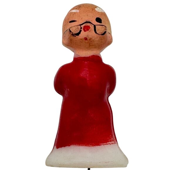 50s Japan Christmas Pixie Elf Figurines 5 Pc Hand-Painted Plastic Ornaments Vtg - Picture 8 of 10